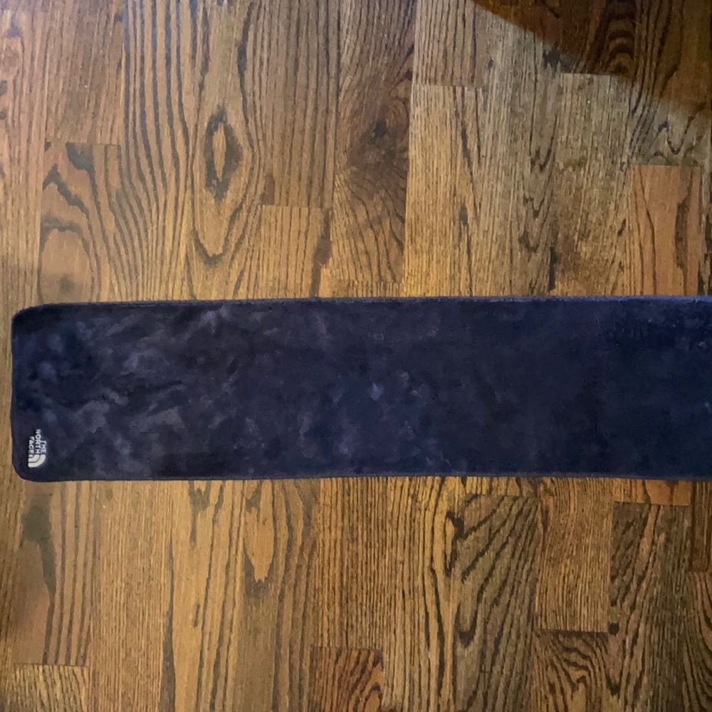 Purple fuzzy northface scarf